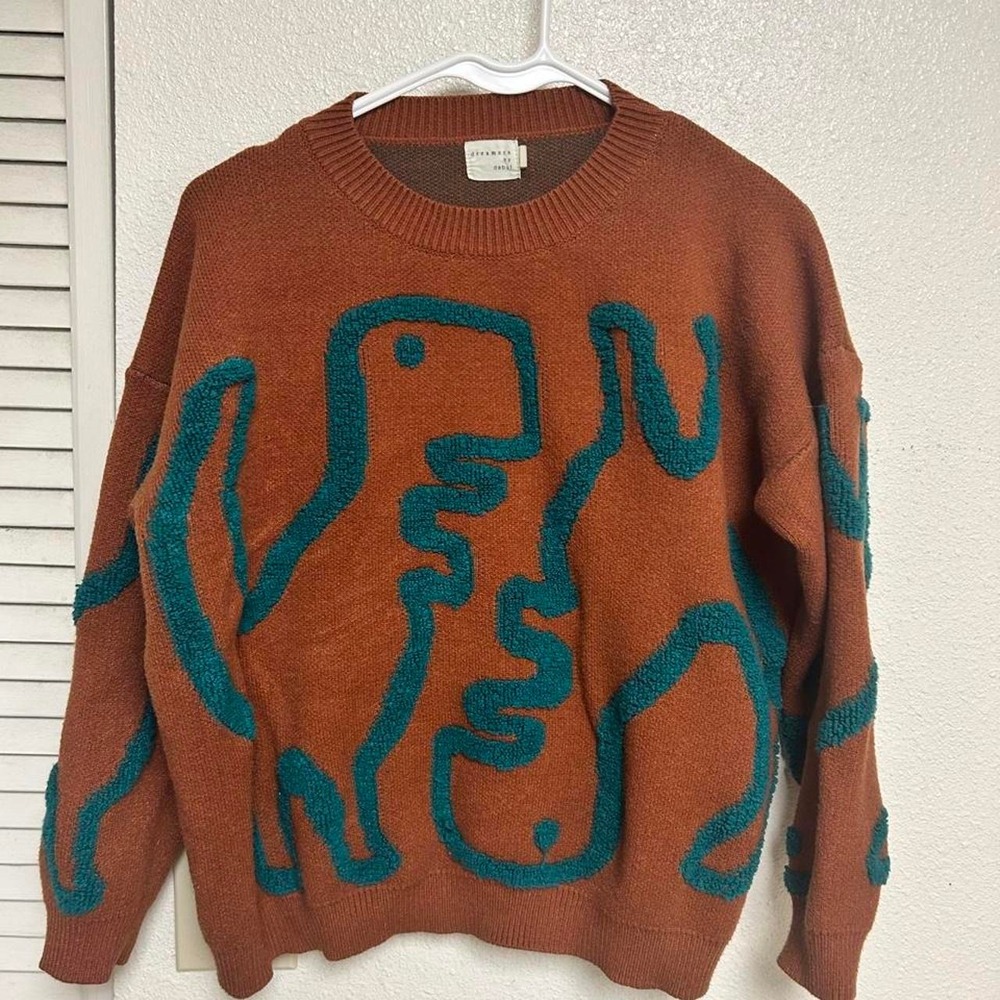 Dinosaur Art to Wear Brown Sweater